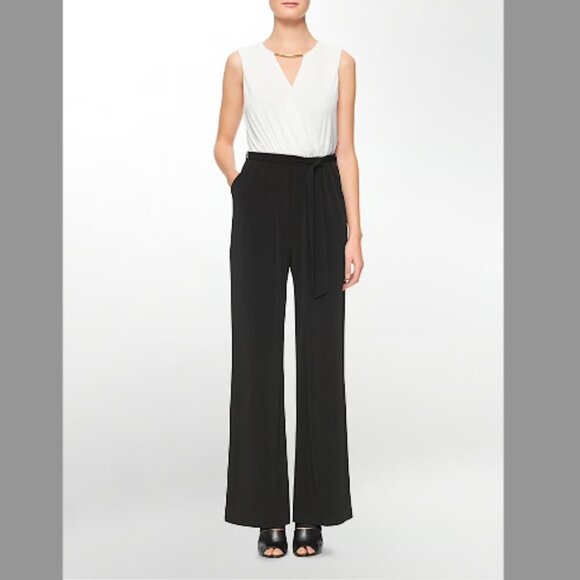 Calvin Klein Pants - Calvin Klein Jumpsuit size 6 NWT Black White Gold Accent
